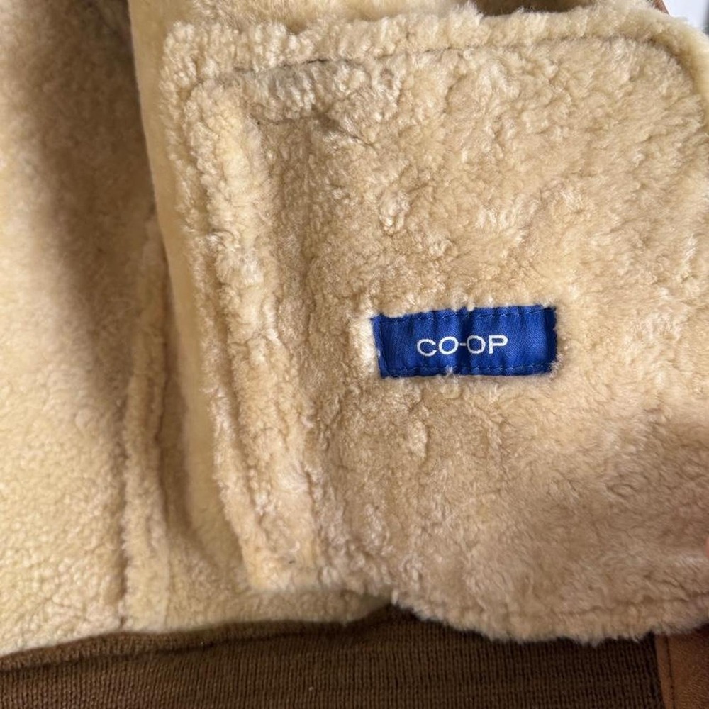 Vintage Barneys CO-OP Suede Shearling Bomber Jacket Brown Cropped - Picture 8 of 11